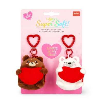 2 PORTACHIAVI CON PELUCHE super soft TINY legami LIMITED EDITION san valentino Legami - 1