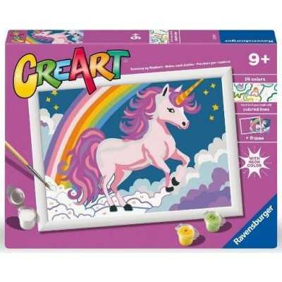 UNICORNO ROSA pink unicorn 14 COLORI kit artistico CON CORNICE ravensburger NEON età 9+ Ravensburger - 1