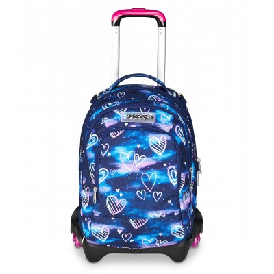TROLLEY JACK tre ruote 3WD scuola DETACH seven GLOOMY HEART vol 37 litri ZAINO staccabile 3 IN 1 SEVEN - 1