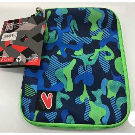 SLEEVE CASE LARGE busta porta tablet CUSTODIA sacca SEVEN bicolore VERDE BLU accessori CON LA ZIP