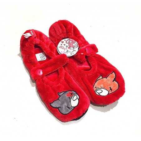 PANTOFOLE LOVE CATS Nici PELUCHE babbucce TAGLIA EUR 39 - 42 UK 6 - 8 Waldmuller ROSSE ciabatte